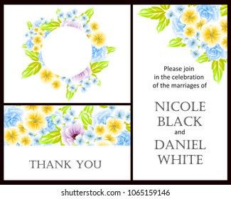 Invitation with floral background