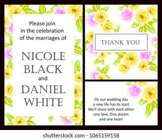 Invitation with floral background