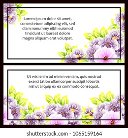 Invitation with floral background