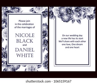 Invitation with floral background