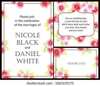 Invitation with floral background