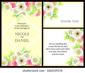 Invitation with floral background