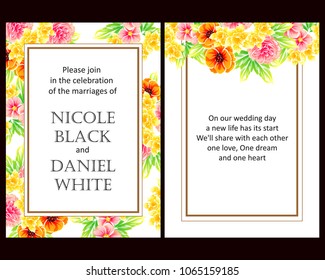 Invitation with floral background