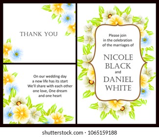 Invitation with floral background