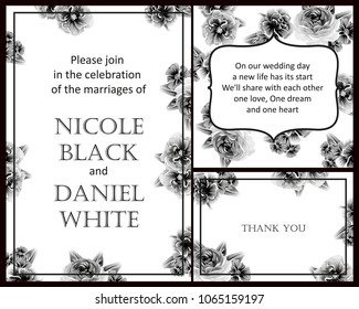 Invitation with floral background