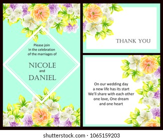 Invitation with floral background