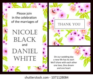 Invitation with floral background