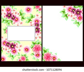 Invitation with floral background