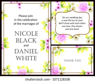 Invitation with floral background
