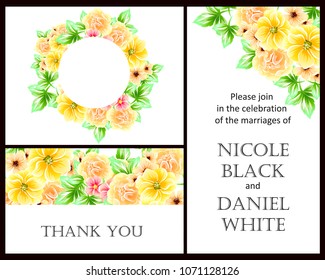 Invitation with floral background