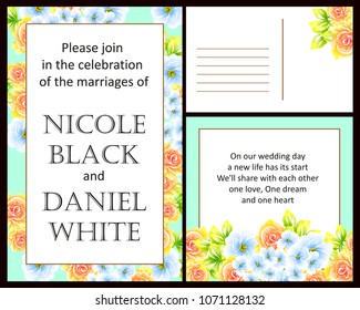 Invitation with floral background