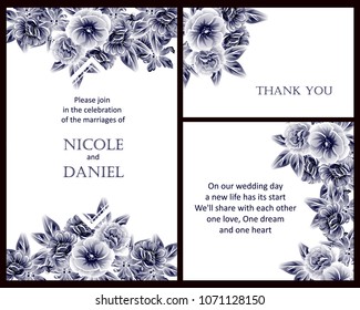 Invitation with floral background