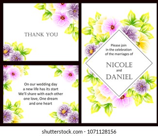 Invitation with floral background