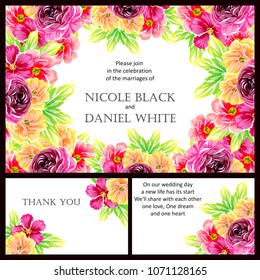 Invitation with floral background