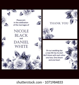 Invitation with floral background
