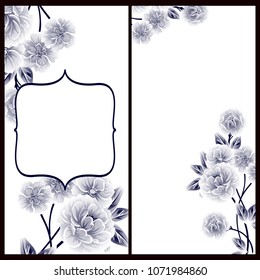 Invitation with floral background