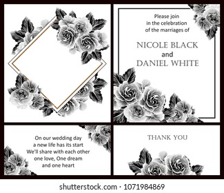 Invitation with floral background