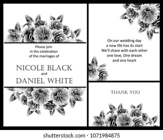 Invitation with floral background