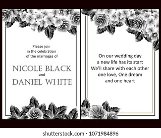 Invitation with floral background