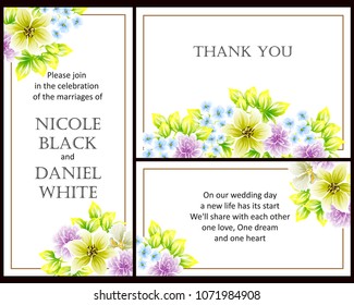Invitation with floral background