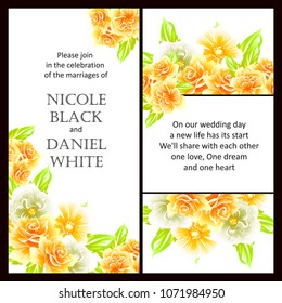Invitation with floral background