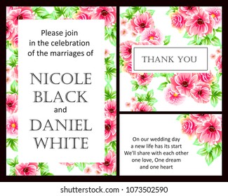 Invitation with floral background