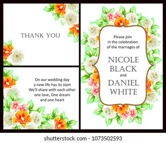 Invitation with floral background