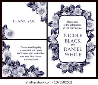 Invitation with floral background