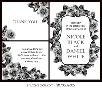 Invitation with floral background
