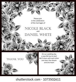 Invitation with floral background
