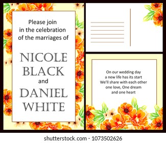 Invitation with floral background