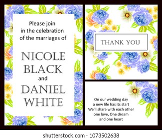 Invitation with floral background