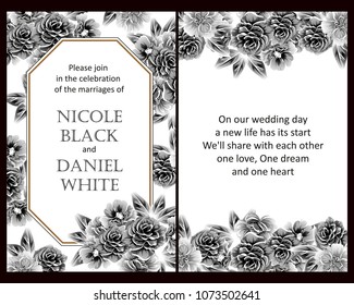 Invitation with floral background