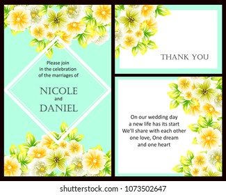 Invitation with floral background