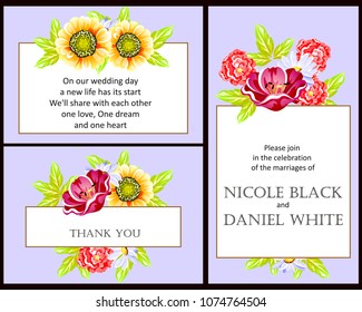 Invitation with floral background