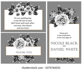 Invitation with floral background