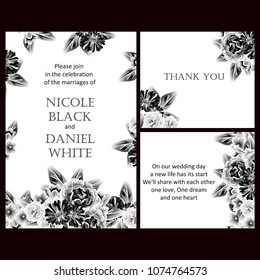 Invitation with floral background