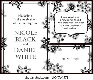 Invitation with floral background