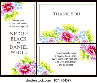 Invitation with floral background