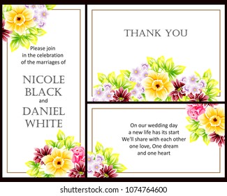 Invitation with floral background