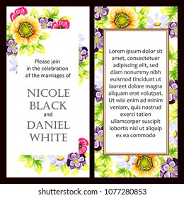 Invitation with floral background