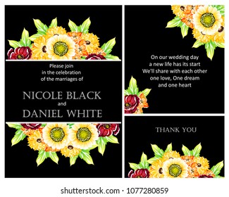 Invitation with floral background