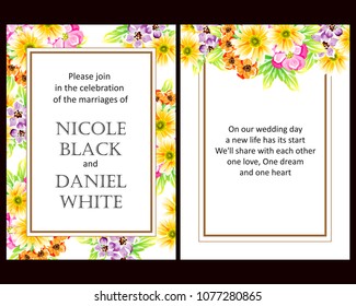Invitation with floral background
