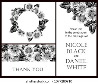 Invitation with floral background