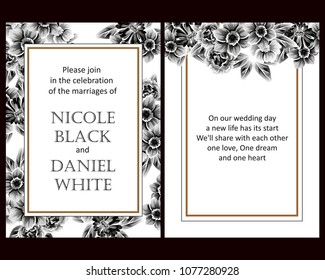 Invitation with floral background