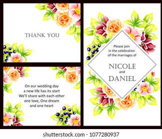 Invitation with floral background