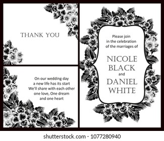 Invitation with floral background
