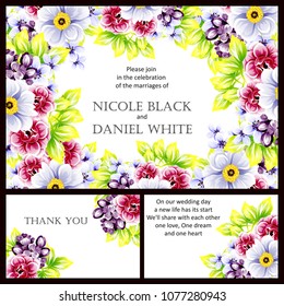 Invitation with floral background