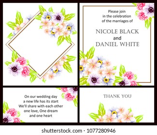 Invitation with floral background