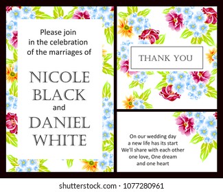 Invitation with floral background